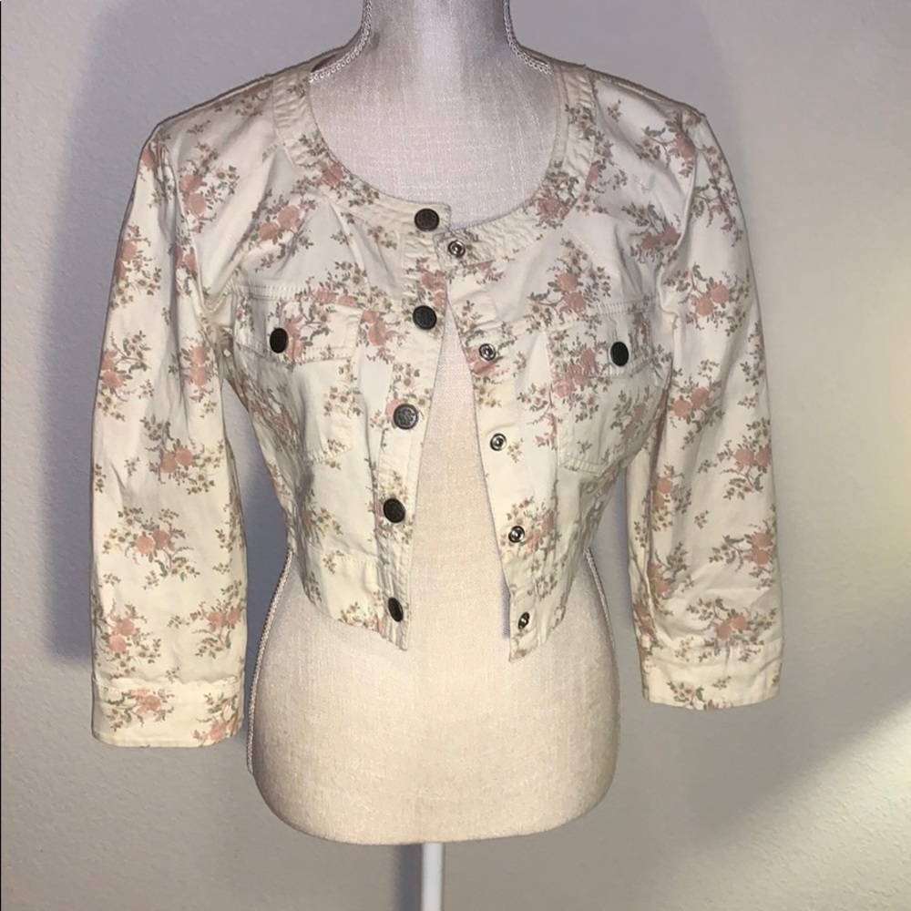 Jessica Simpson floral crop jacket